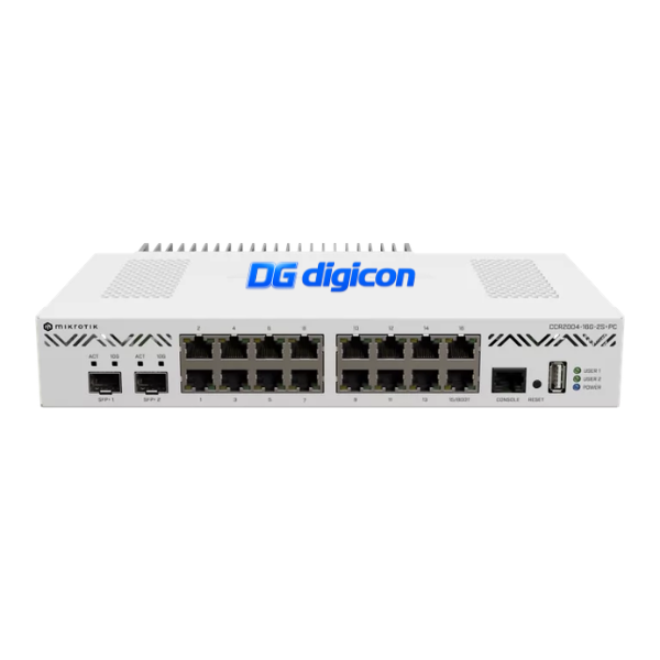 Router Mikrotik CCR2004-16G-2S+PC 16x GE,  2x10G SFP+, chịu tải 1000 users